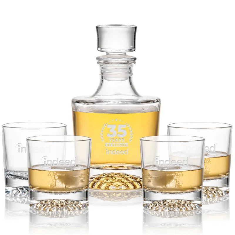Decanter Set, Deep Etch, Decanter & 4 OTR