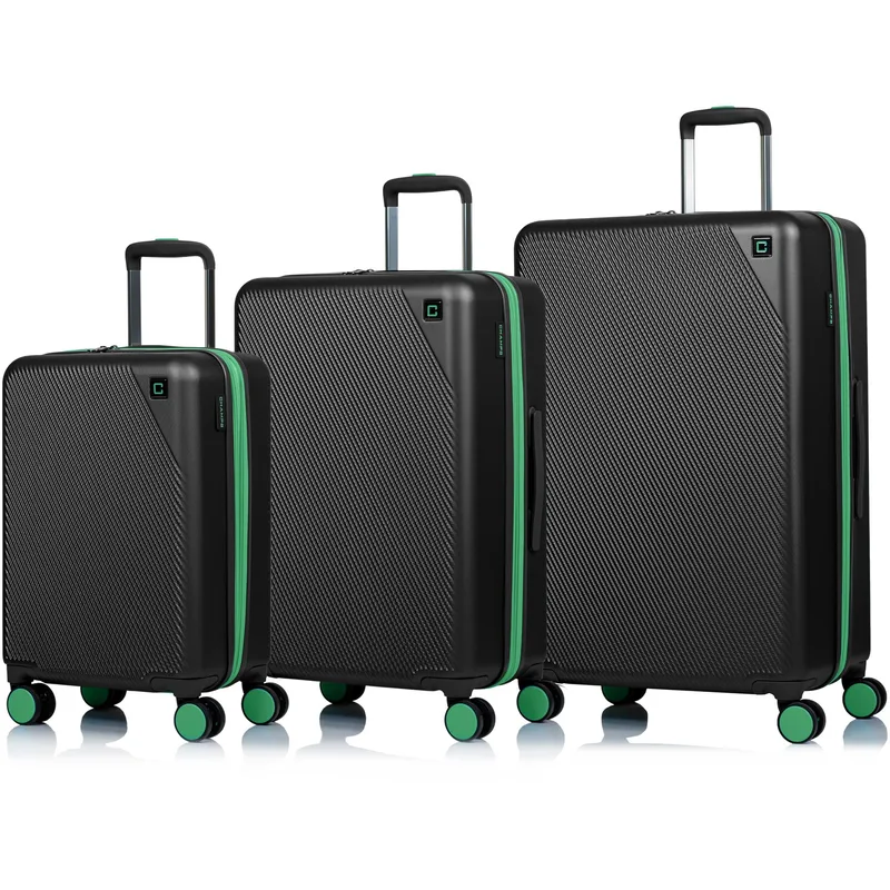 Champs Luggage Fresh Luggage 3 Piece Set Size 30" X 18" - Black