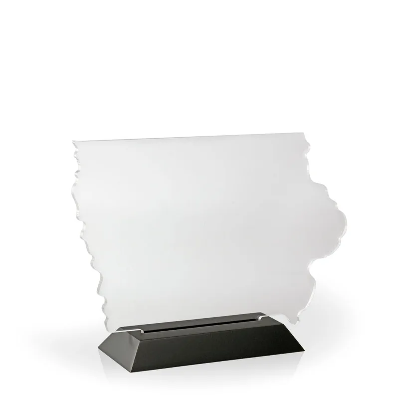 Iowa Award with Black Wood Base - UV Print view 2