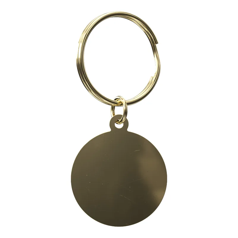 Vibraprint® Bright Gold Round Key Tag (1-1/8") view 2