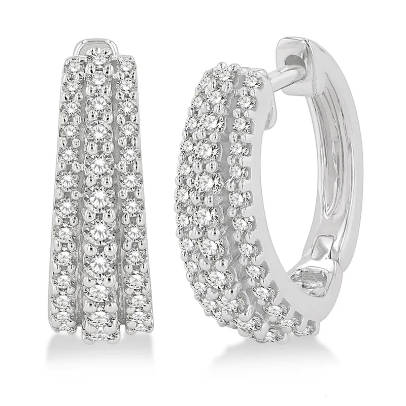 Jilco Inc Diamond Huggie Earrings - White Gold