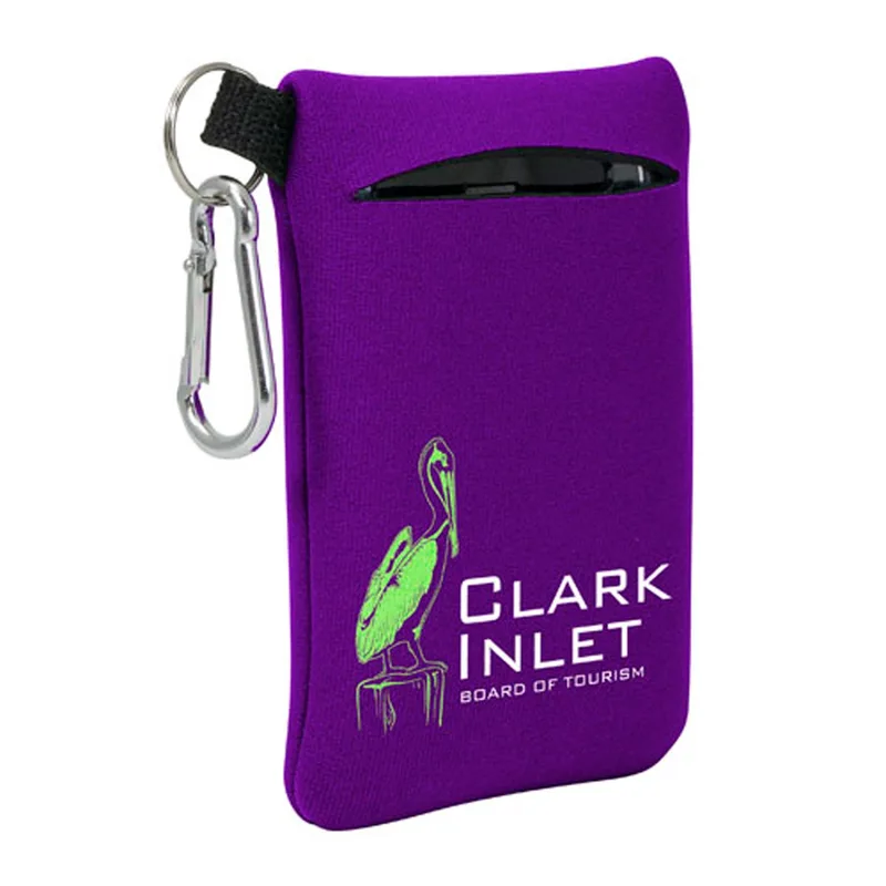 Large Neoprene Mobile Accessory Holder w/Carabiner view 5
