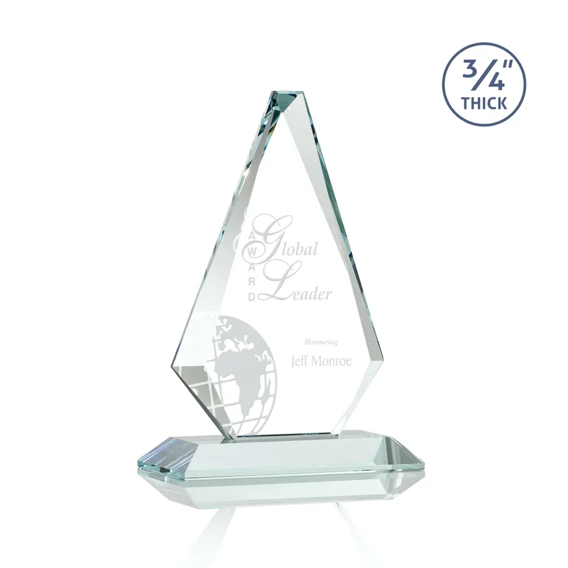 Deep Etch, Standard base, Jade, 6" x 8.75" x 3"