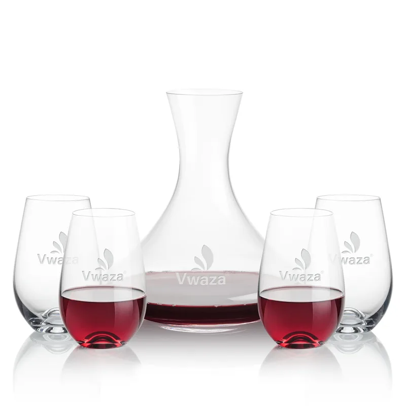 Carafe Stemless Set, Boston Wine Set, Carafe & 4 Stemless