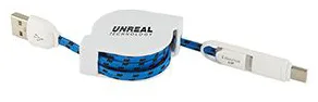 3-in-1 Retractable Fabric Charge-It™ Cable