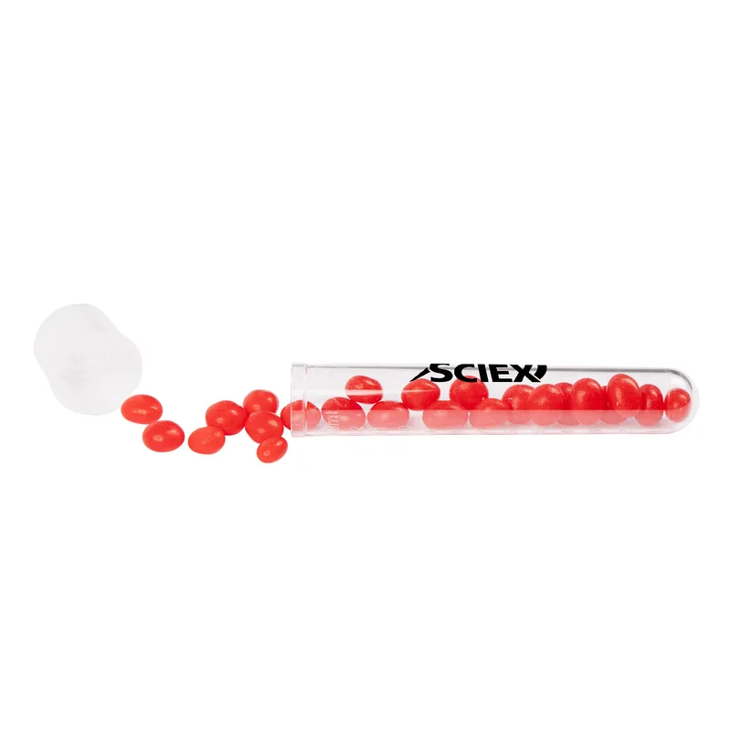 Plastic Test Tube Filled w/ Red Hots Candy (5/8"x3 7/8") view 2