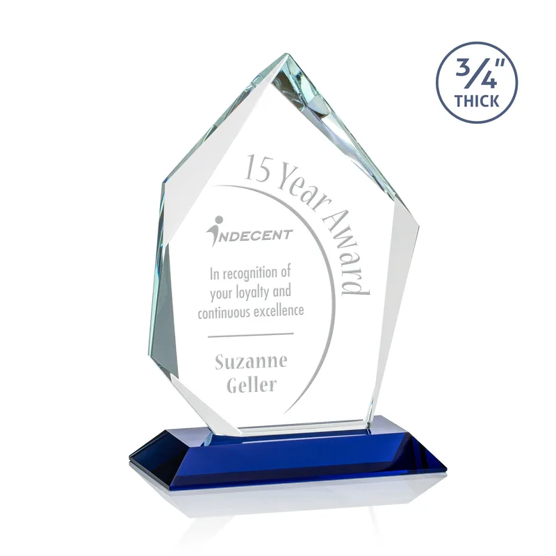 Deep Etch, Standard base, Blue, 6" x 8.75" x 3"
