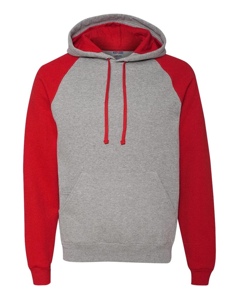 Jerzees® Nublend® Colorblocked Raglan Hooded Sweatshirt view 3