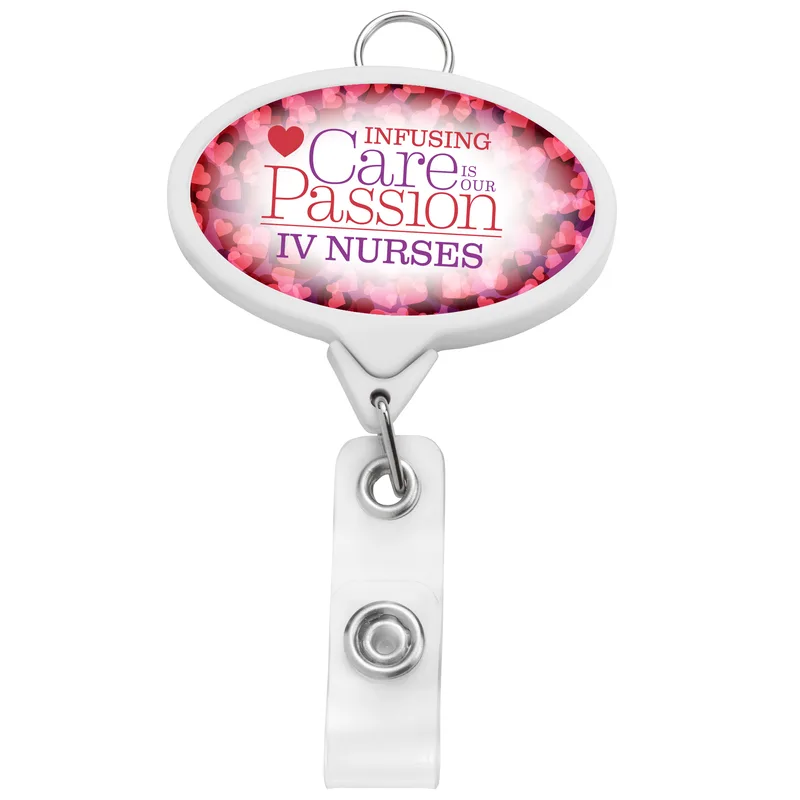 Jumbo Oval Retractable Badge Reel w/lanyard attachment view 6