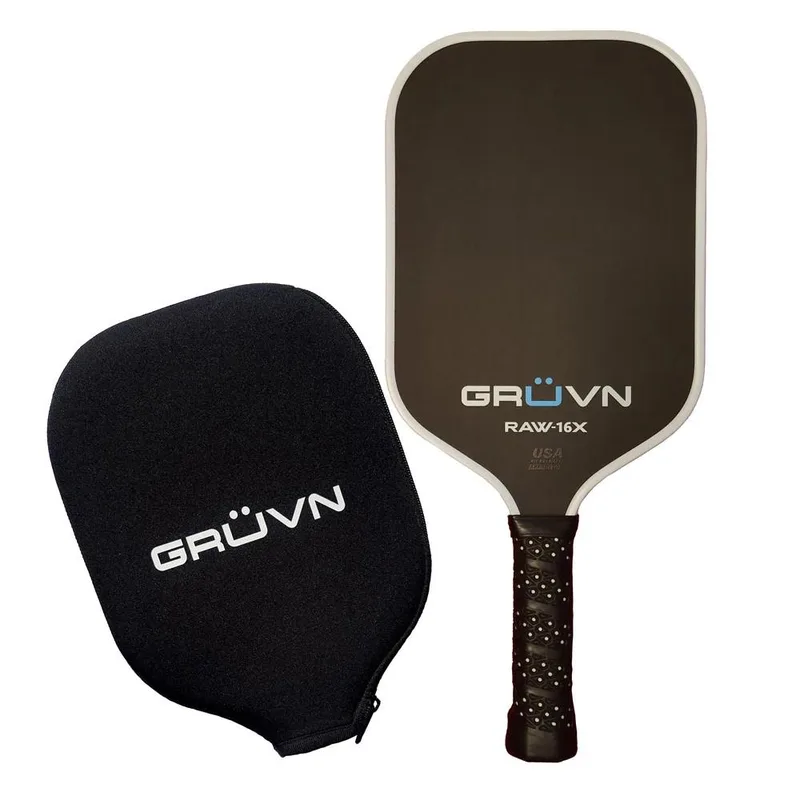 GRUVN Raw-16X Pickleball Paddle Size 16.5'' - Black/White