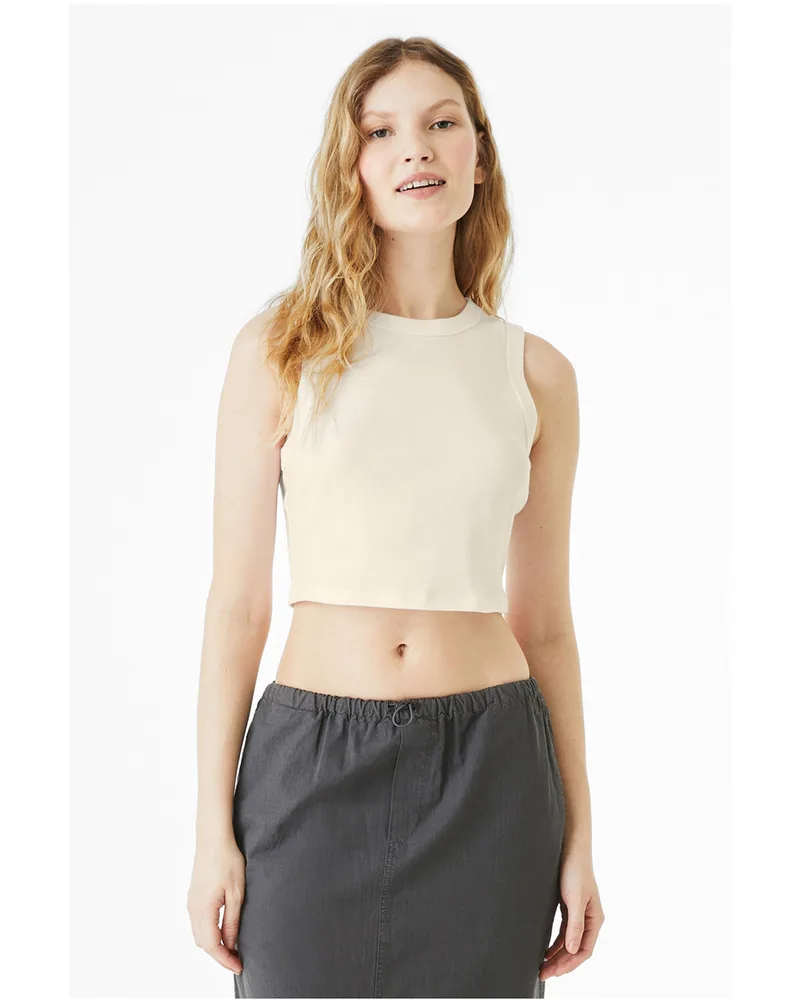 BELLA+CANVAS Ladies' Micro Rib Muscle Crop Tank view 2