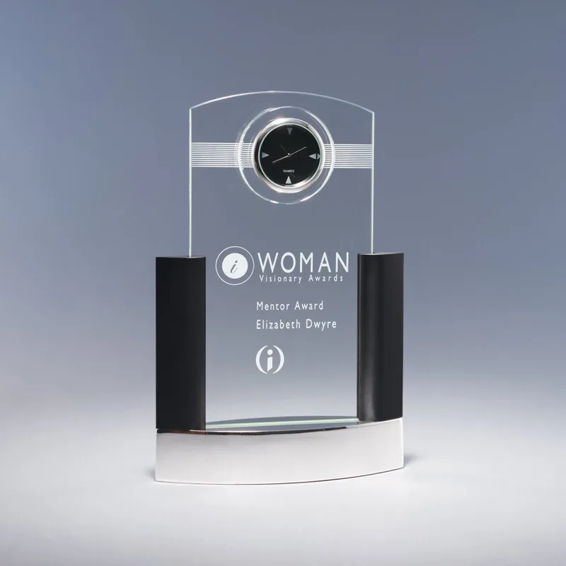 Neopolitan Jade Crystal Clock Award