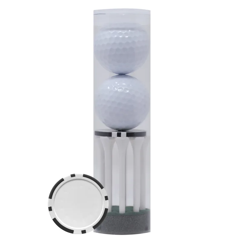 2-Ball & 8-Tee Tube w/Poker Chip Ball Marker view 2