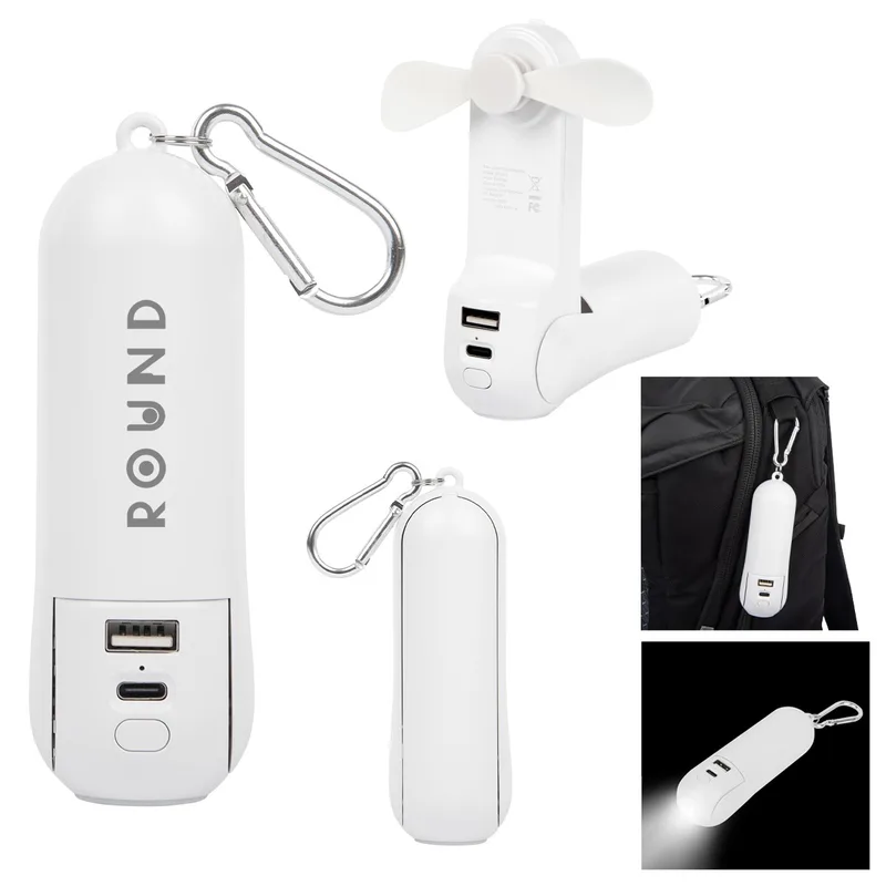 Rechargeable Power Bank With Fan & Flashlight view 2