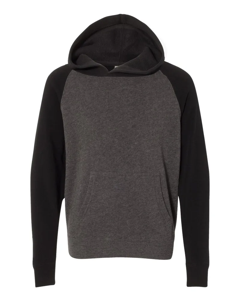 Independent Trading Co.® Youth Lightweight Special Blend Raglan Hooded Sweatshirt view 3