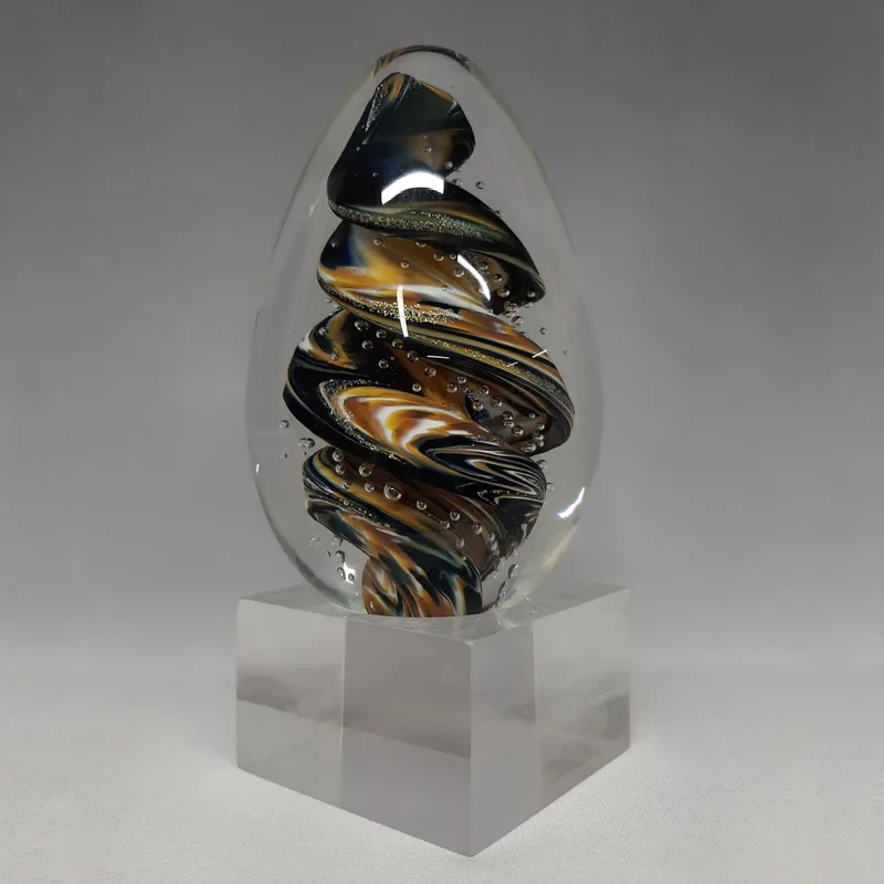Art Glass Oval- Dichroic Earth view 2