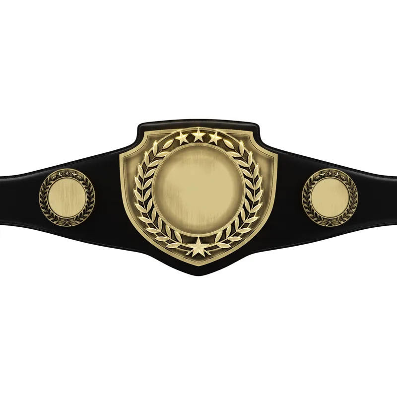 Vibraprint® Antique Shield Championship Belt in Black view 2
