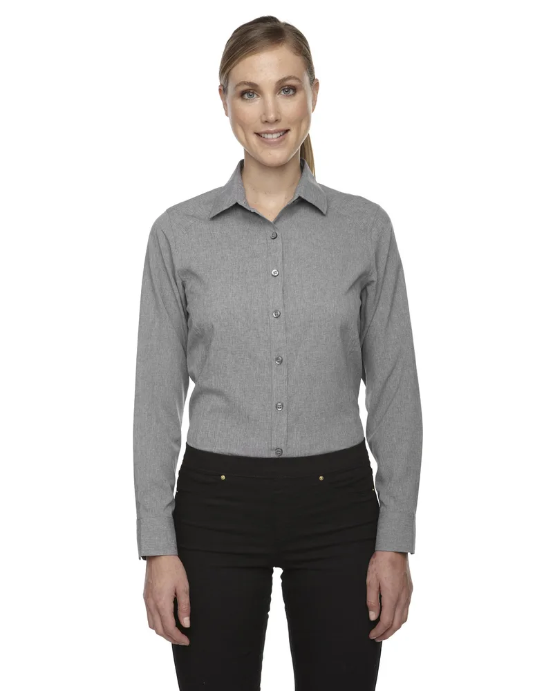 NORTH END SPORT BLUE Ladies' Mélange Performance Shirt view 2