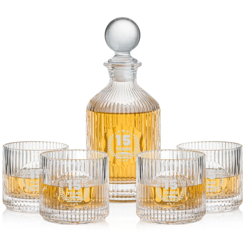 Decanter Set, Deep Etch, Decanter & 4 OTR