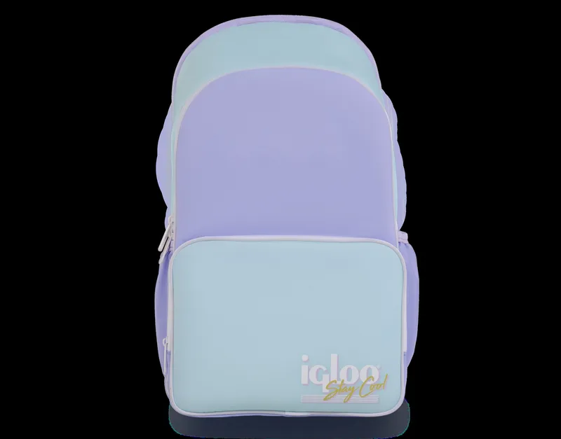 Igloo® Retro 20-12 Oz. Can Backpack (Lilac Breeze/Powder Blue) view 2