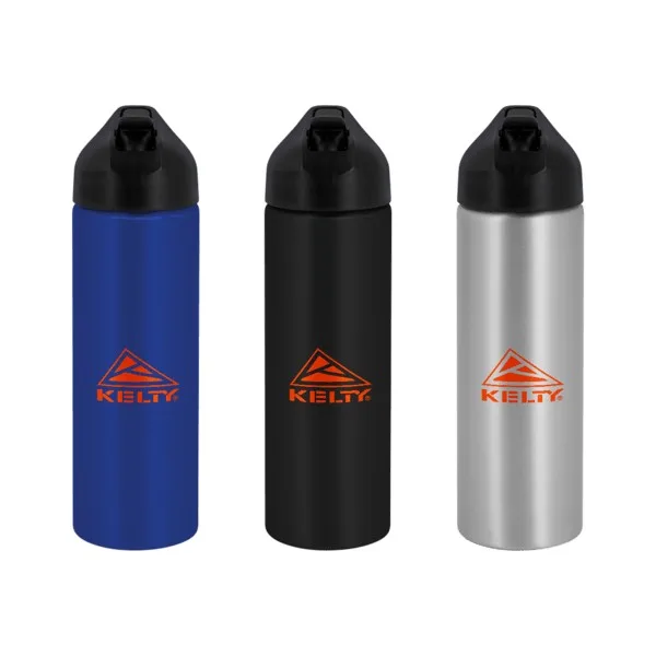 EasyFlow Recycled Aluminum Bottle w Straw Lid view 2