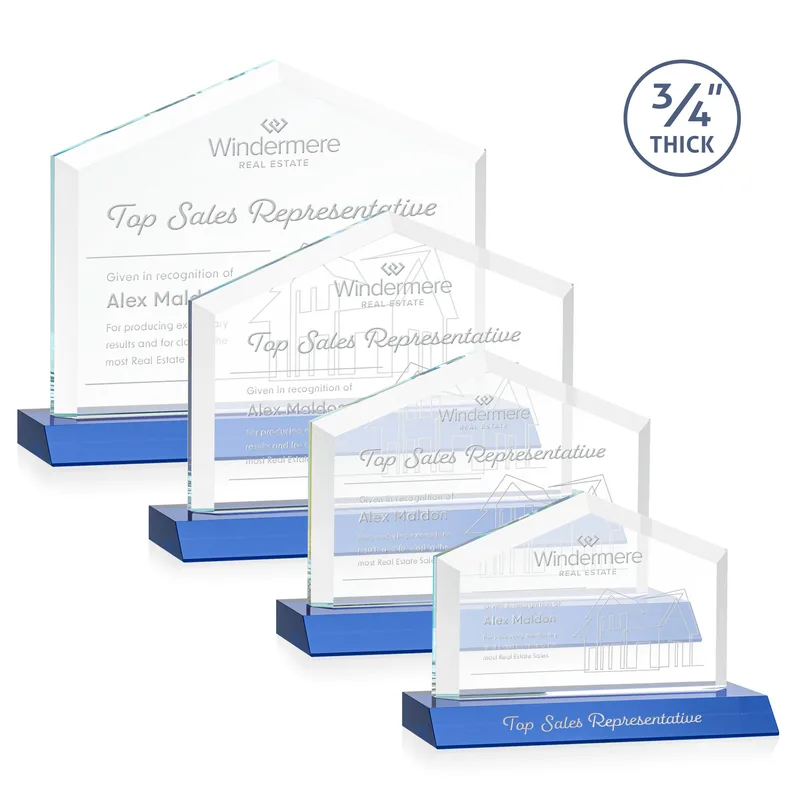 Deep Etch, Front Mitered base, Blue