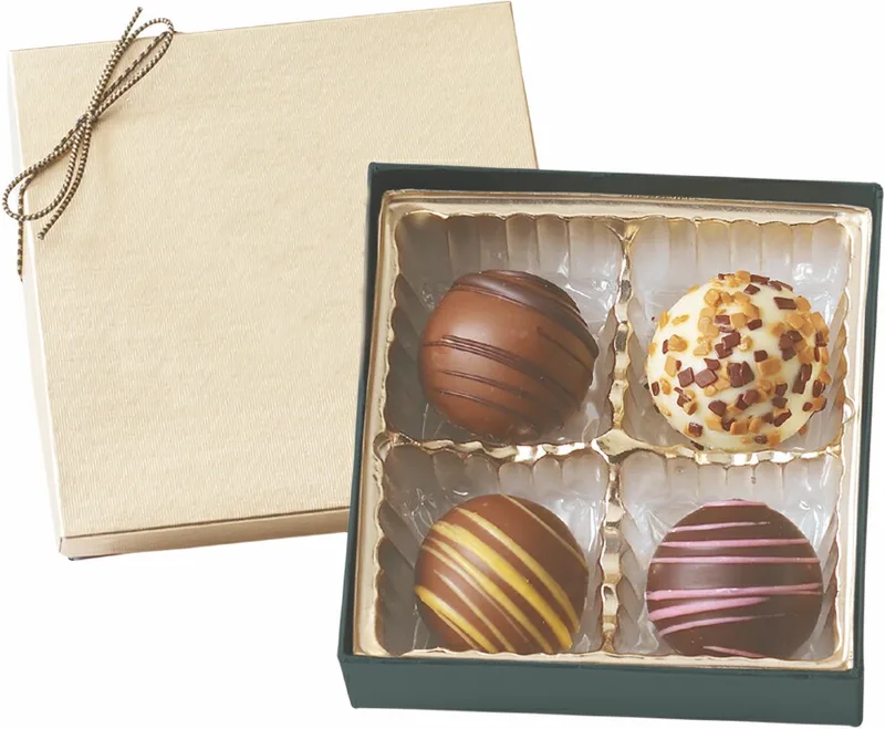 4 Piece Chocolate Truffle Gift Box view 2