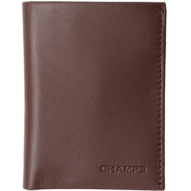Champs Luggage Brown Slim Sleeve Cardholder Wallet Size 3.5"X4.25"X0.5"