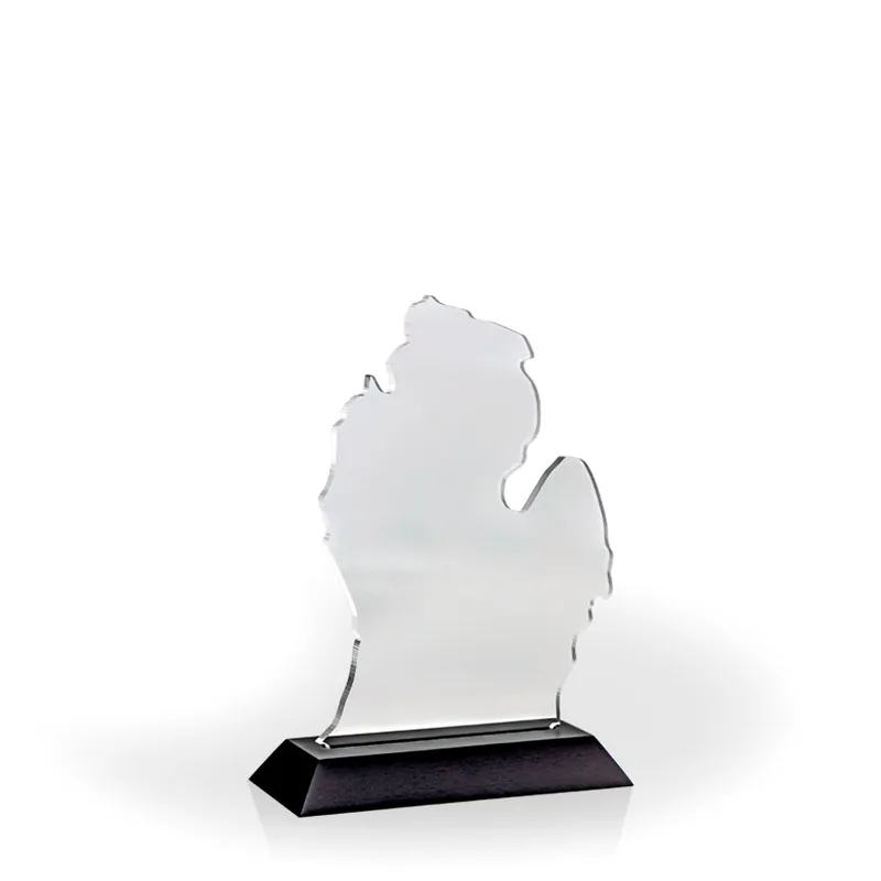 Michigan Award with Black Wood Base - Engraved view 2