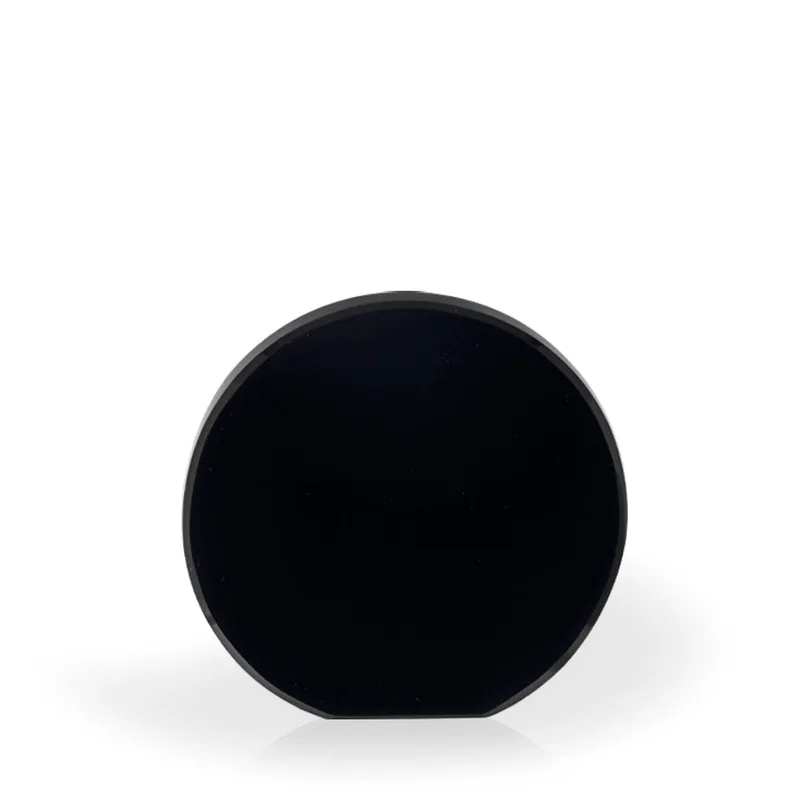 Brielle Black Crystal Beveled Circle with Flat Bottom, Large - UV Printed view 2