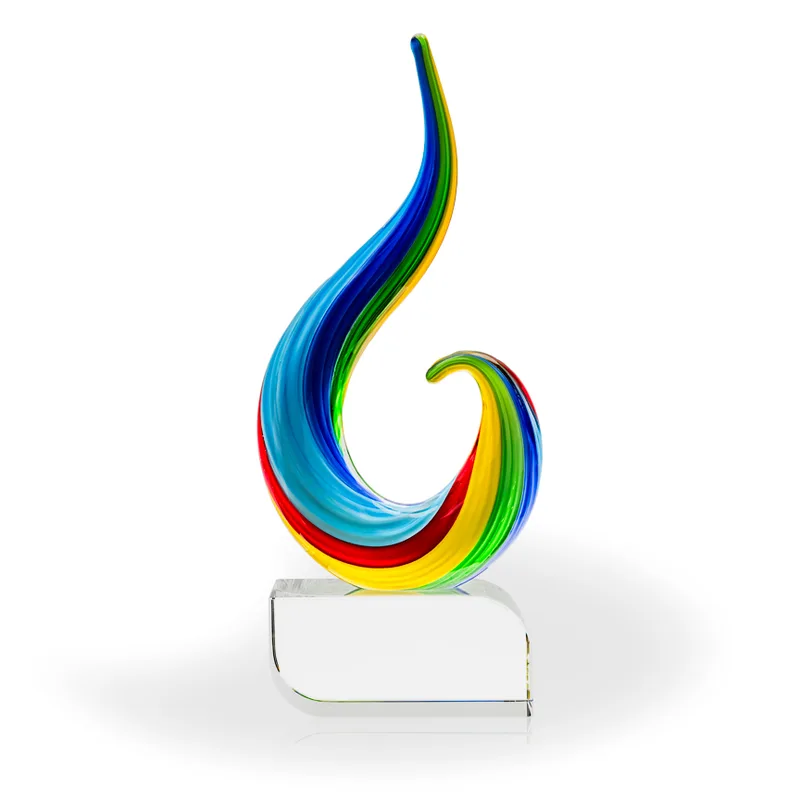 Brandon Art Glass Award - Clear Oblong Base view 2