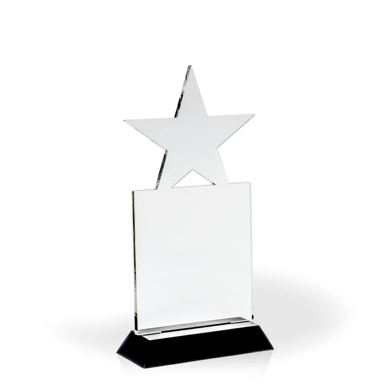 Star Topper Award with Black Wood Base - Engraved view 2
