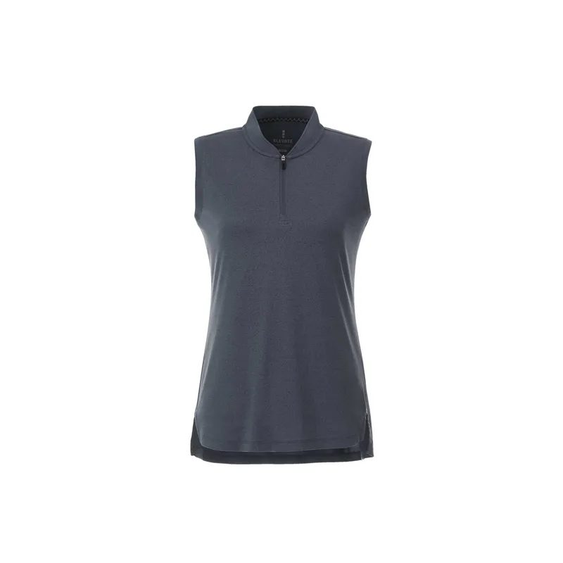 Women's KINPORT Sleeveless Zip Up Stand Collar Performance Polo view 3
