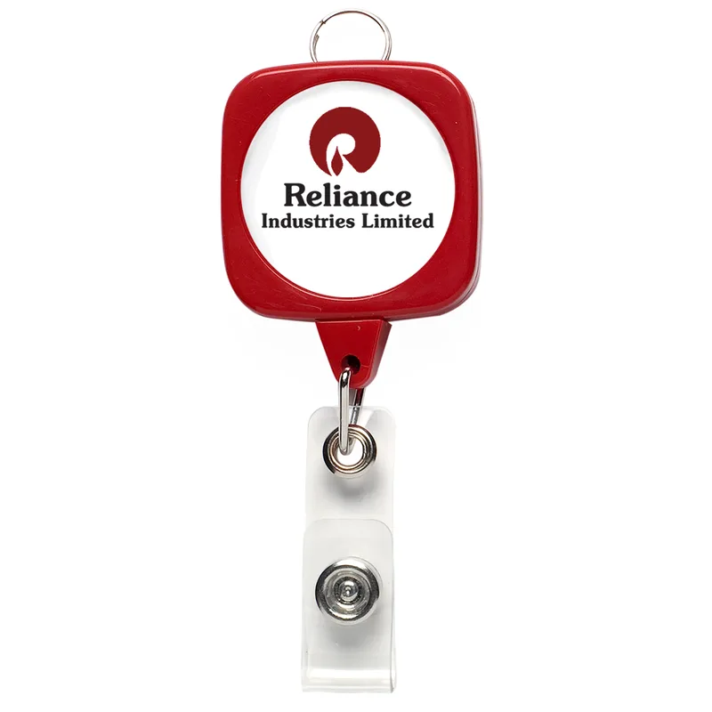 Jumbo Sqround Retractable Badge Reel w/lanyard attachment view 6