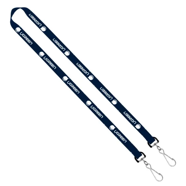 IMPORT Rush 5/8" Polyester 2-Ended Lanyard with Dual Sewn Silver Metal Split-Ring view 2