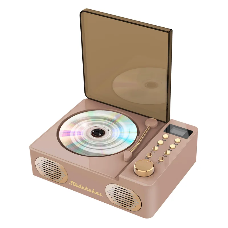 Studebaker Retro Cd Player w/Bluetooth - Rose Pink/Gold