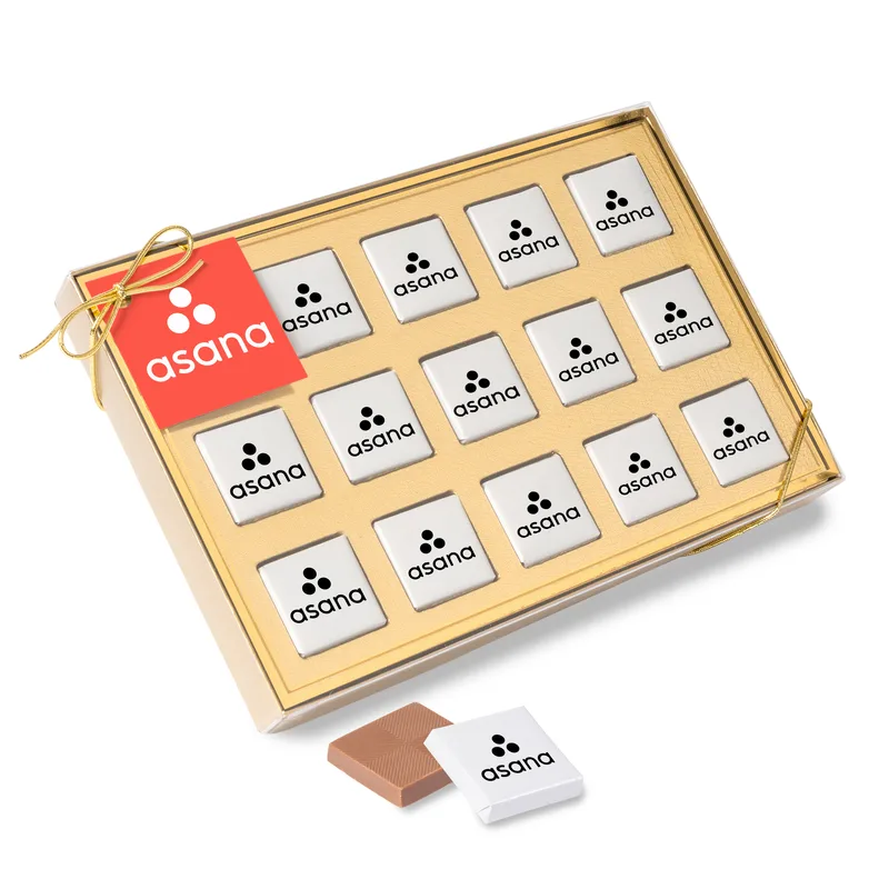 Fifteen Piece Chocolate Foiled Square Box view 3