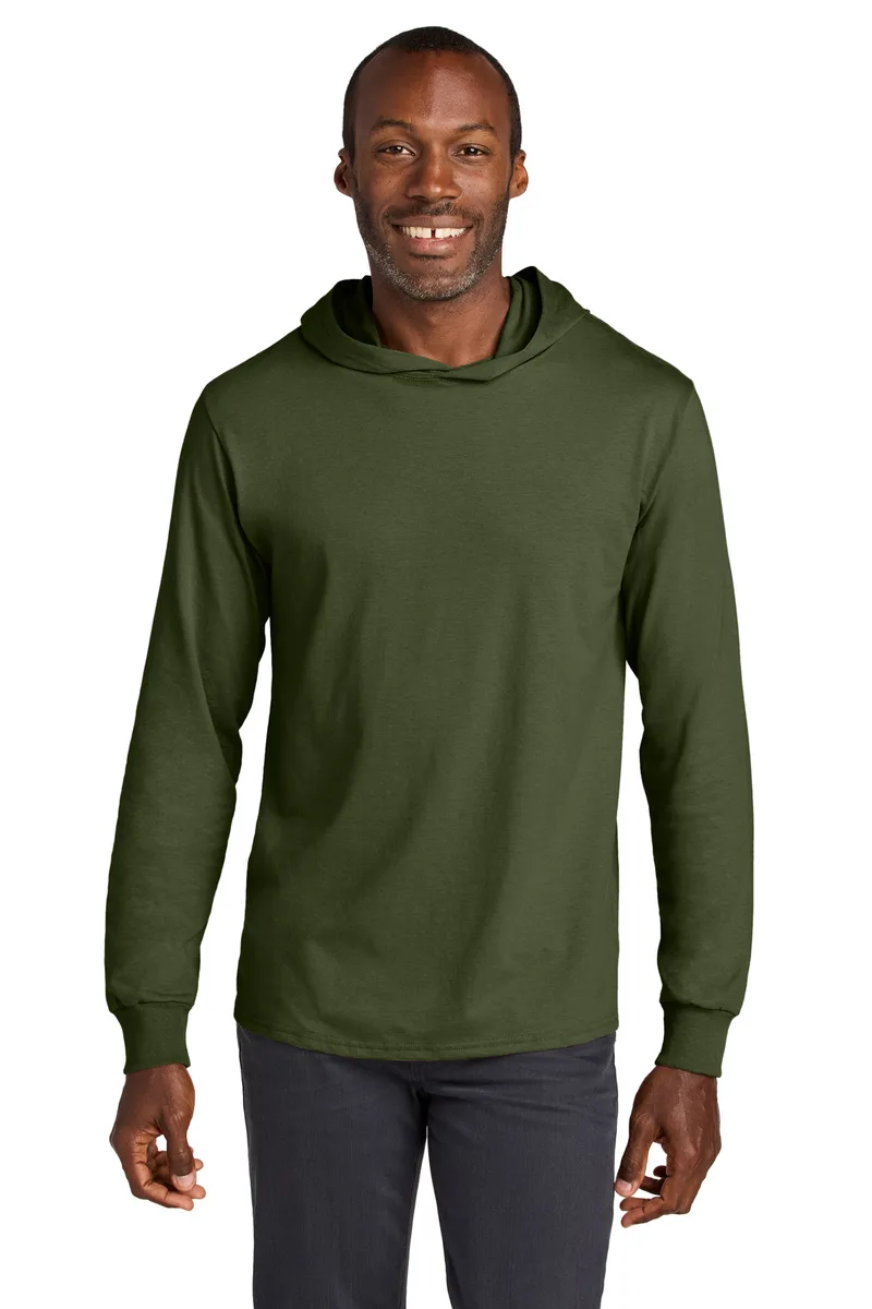 Jerzees Classics™ Unisex Cotton Long Sleeve Hooded T-Shirt view 4
