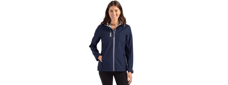 Clique Telemark Eco Stretch Softshell Full Zip Womens Hooded Jacket view 2