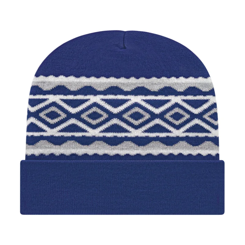 Diamond Pattern Knit Cap with Cuff view 7