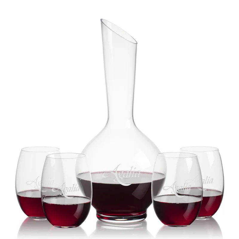 Carafe Stemless Set, Carlita Wine Set, Carafe & 4 Stemless