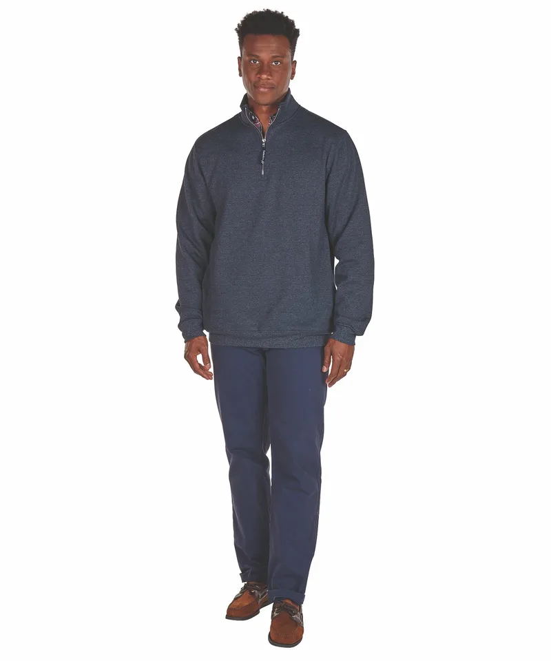 Navy Heather Blue Blank Front Lifestyle