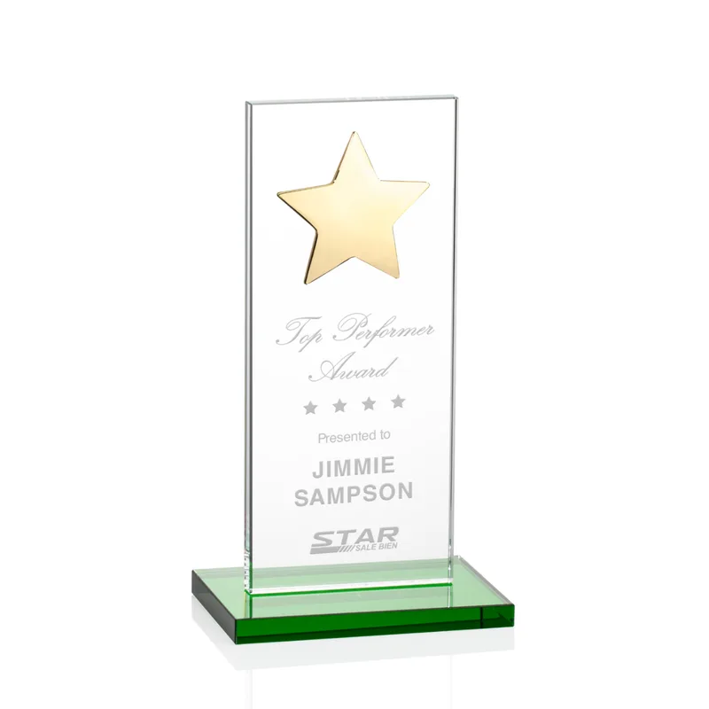 Gold Star, Green, 3" x 7" x 0.375"
