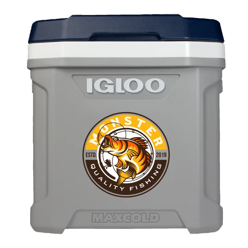 62 Qt. Igloo® Maxcold Latitude Roller Cooler (Carbonite/Aegean Sea) view 2