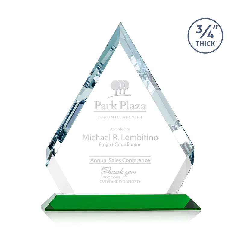 Deep Etch, Standard base, Green, 8" x 9.75" x 3"