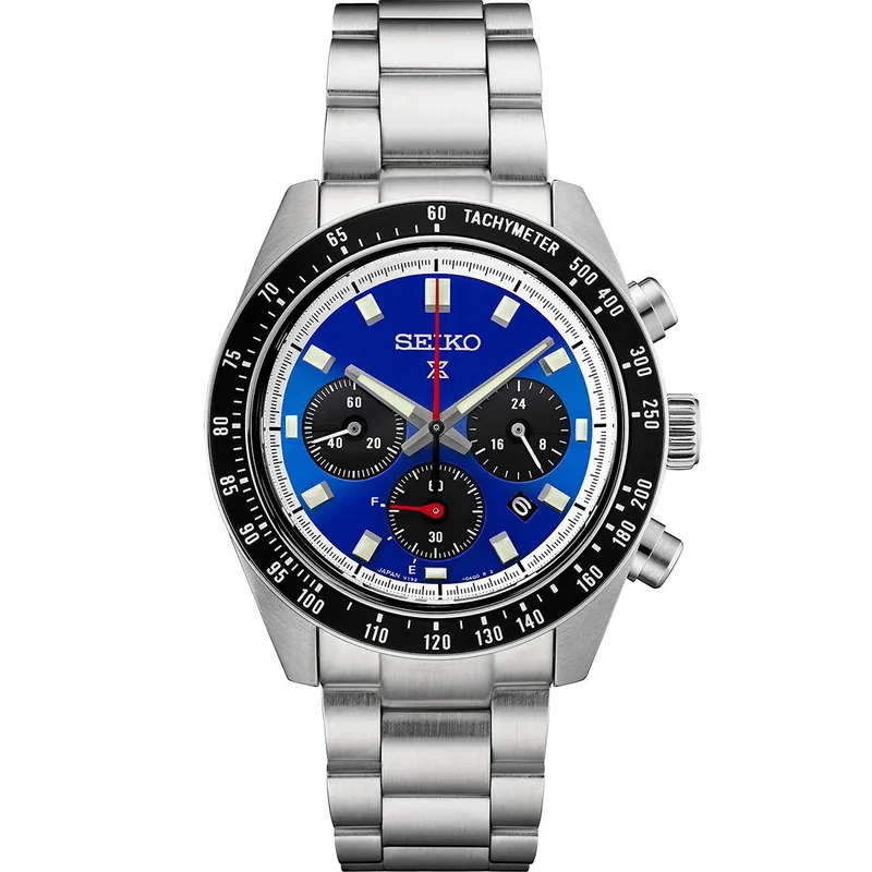 Seiko Watch Prospex Speedtimer Ss Solar Chrono Blue Dial U.S. Se