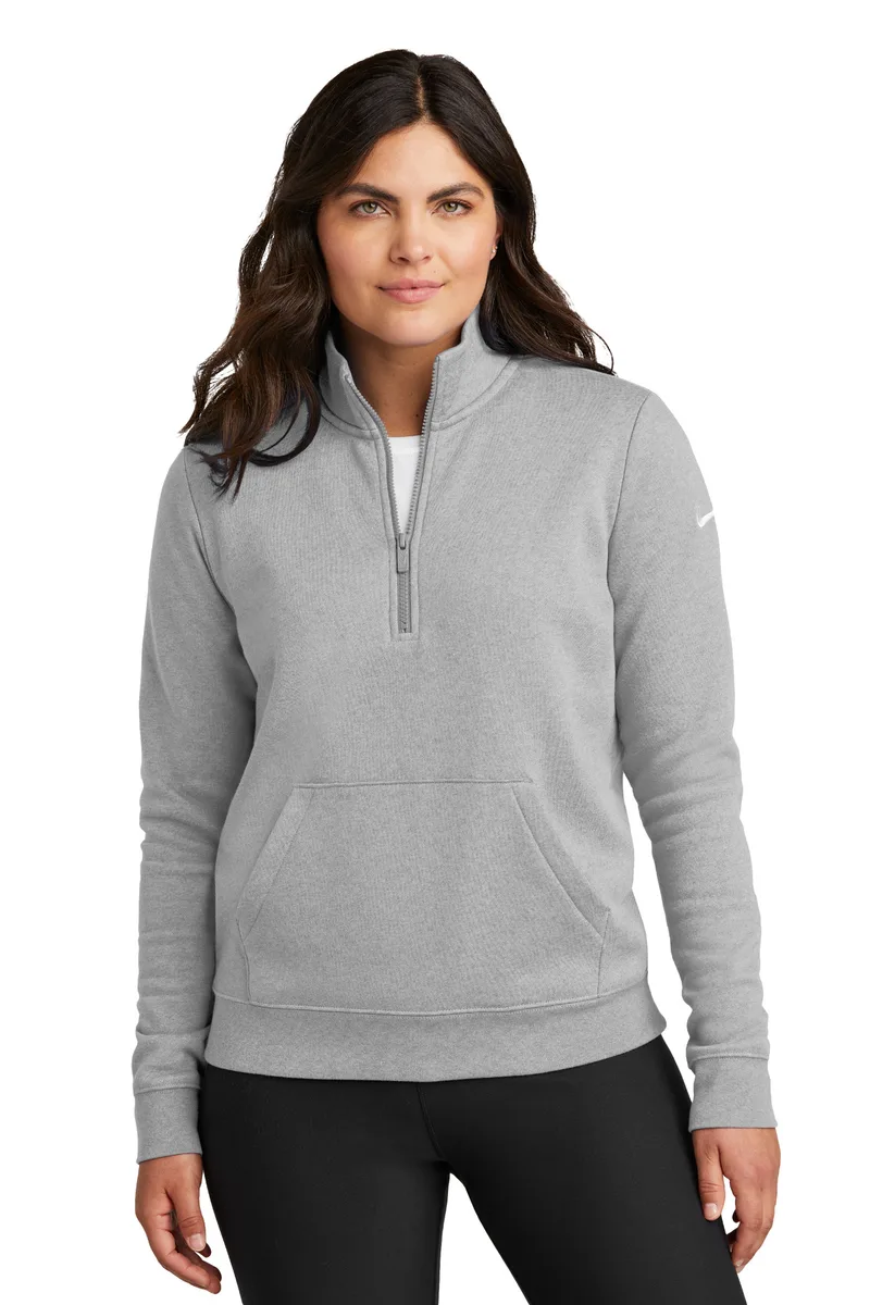 Nike Women's Club Fleece Sleeve Swoosh 1/2-Zip view 2
