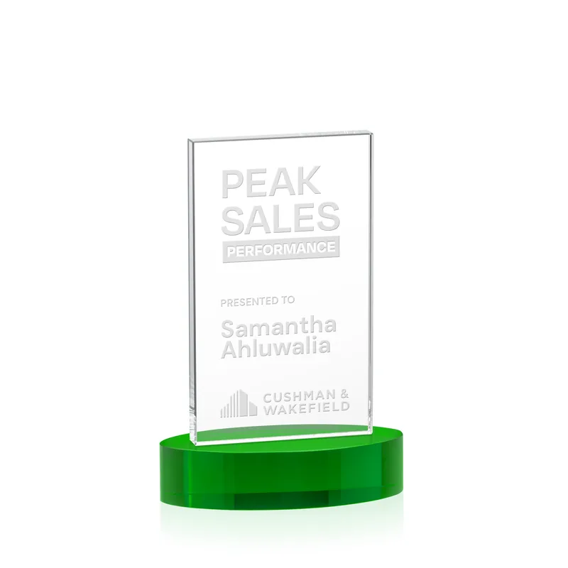 Deep Etch, Alberton base, Green, 4" x 6" x 2.5"